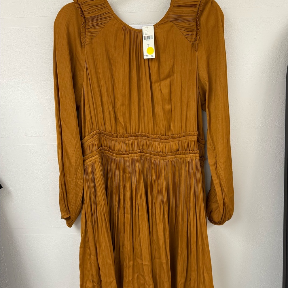 Anthropologie Rust Long Sleeve Dress